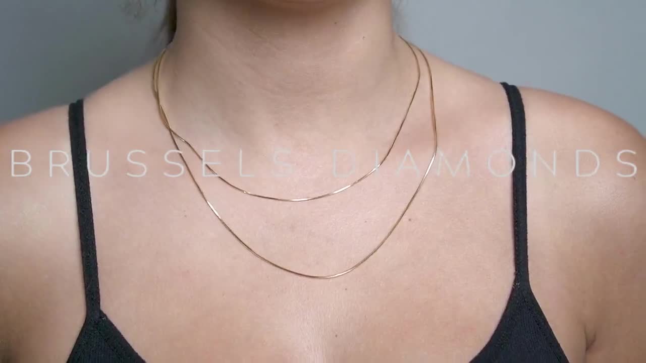 Solid 14K Yellow Gold Octagonal Snake Chain Necklace, 16 to 24